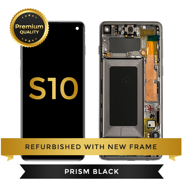 Refurbished Samsung Galaxy S10 LCD Digitizer display assembly with front housing, Black