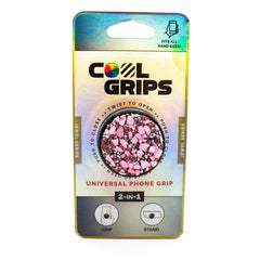 COOLGRIPS PINK STONE PHONE GRIP AND STAND