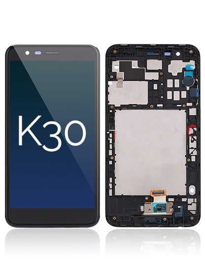 LG K30 / K8 (2017) LCD Display Touch Screen Glass Lens Digitizer Housing Assembly (Black) (4317663887395)