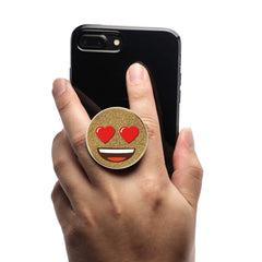 COOLGRIPS MAGNETIC PHONE GRIP AND STAND EMOJI HEART EYES GOLD