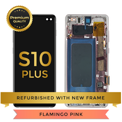 Refurbished Samsung Galaxy S10 Plus LCD Digitizer display assembly with front housing, Pink