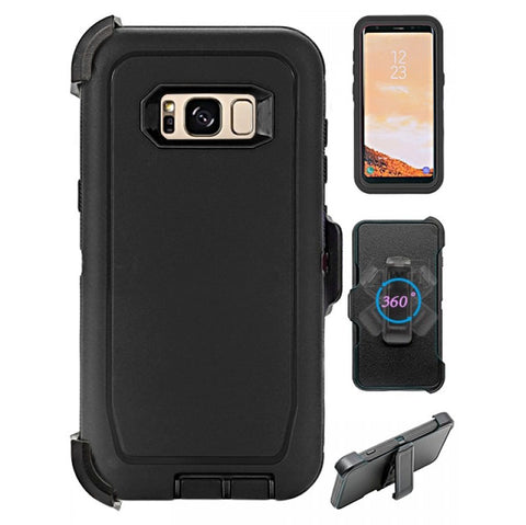 Heavy Duty Shock Reduction Case with Belt Clip (No Screen) for Galaxy S8