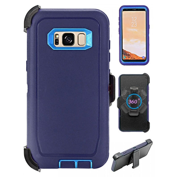 Heavy Duty Shock Reduction Case with Belt Clip (No Screen) for Galaxy S8