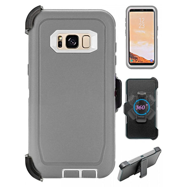 Heavy Duty Shock Reduction Case with Belt Clip (No Screen) for Galaxy S8