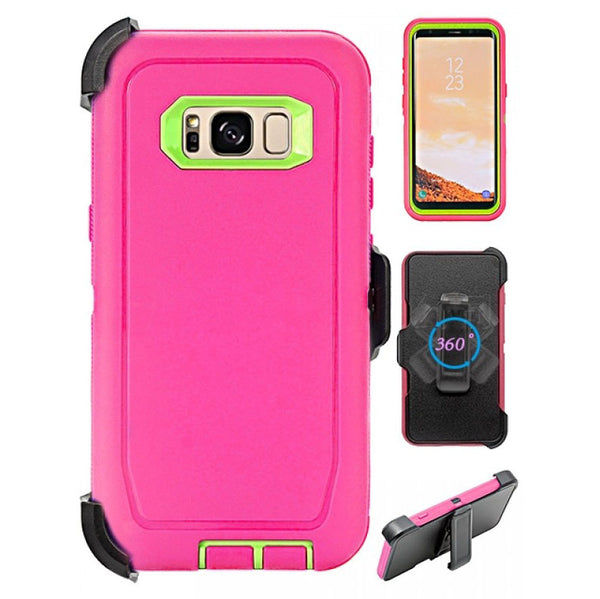 Heavy Duty Shock Reduction Case with Belt Clip (No Screen) for Galaxy S8