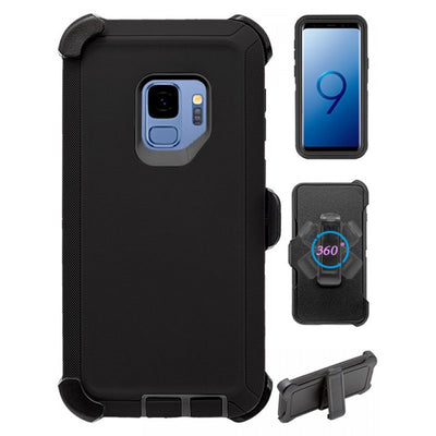 Heavy Duty Shock Reduction Case with Belt Clip (No Screen) for Galaxy S9