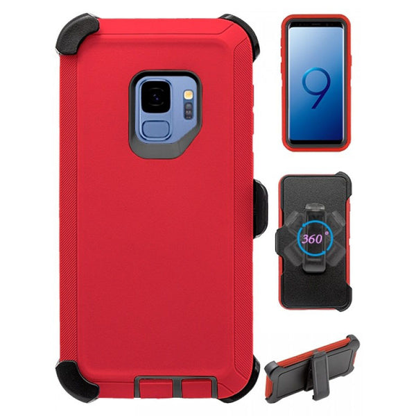 Heavy Duty Shock Reduction Case with Belt Clip (No Screen) for Galaxy S9