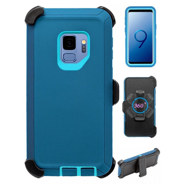 Heavy Duty Shock Reduction Case with Belt Clip (No Screen) for Galaxy S9