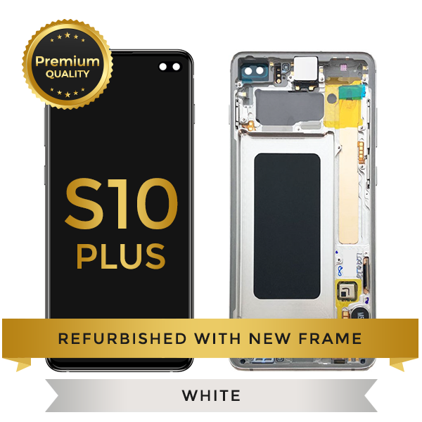 Refurbished Samsung Galaxy S10 Plus LCD Digitizer display assembly with front housing, Silver