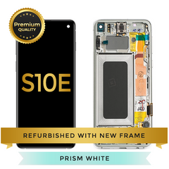 Refurbished Samsung Galaxy S10e LCD Digitizer display assembly with front housing, White